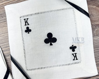Deck of Cards Arranged for Cocktail Napkins, Playing Cards Embroidery Design, Fill Stitch Machine Embroidery Design File
