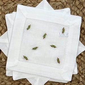 Olive Trio Arranged for Cocktail Napkins, Martini Olives, Olive Pick, Three Olives, Fill Stitch Stitch Machine Embroidery Design File