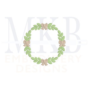 May include: A green wreath with four brown bows, ideal for adding a touch of nature to your home decor.