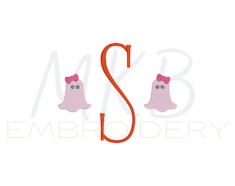 Ghost Embroidery Design, Mini Girl Ghost with a Bow, Halloween Embroidery, Mini Fill Stitch Machine Embroidery Design File, Friendly Ghost