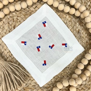 Texas Flags Scattered and Arranged for Cocktail Napkins, Texas Flag Embroidery, Mini Texas Flag Fill Stitch Machine Embroidery Design File