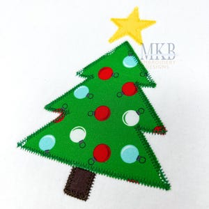 Christmas Tree Zig Zag Applique Design, Christmas Tree with a Star, Simple Christmas Tree, Classic Pine Tree Machine Embroidery Design File
