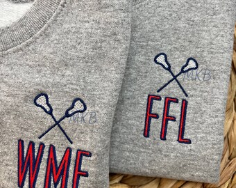 Lacrosse Embroidery Design, Mini Lacrosse Sticks, Lacrosse Monogram, Sport Embroidery, Satin Stitch Machine Embroidery Design File