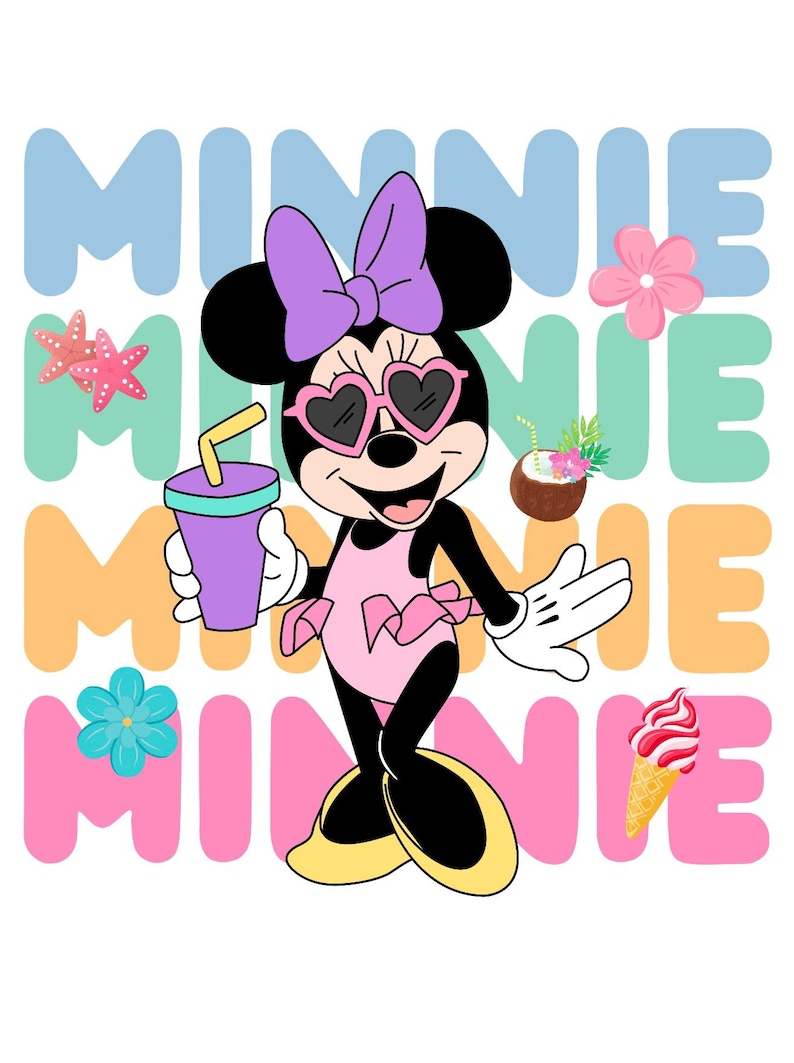 Minnie Mouse Summer Beach Digital Download image 1