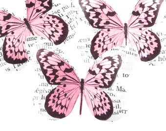 Butterfly party decorations, pink paper butterflies for enchanted forest wedding, baby shower butterfly theme, wall decor for girl nursery