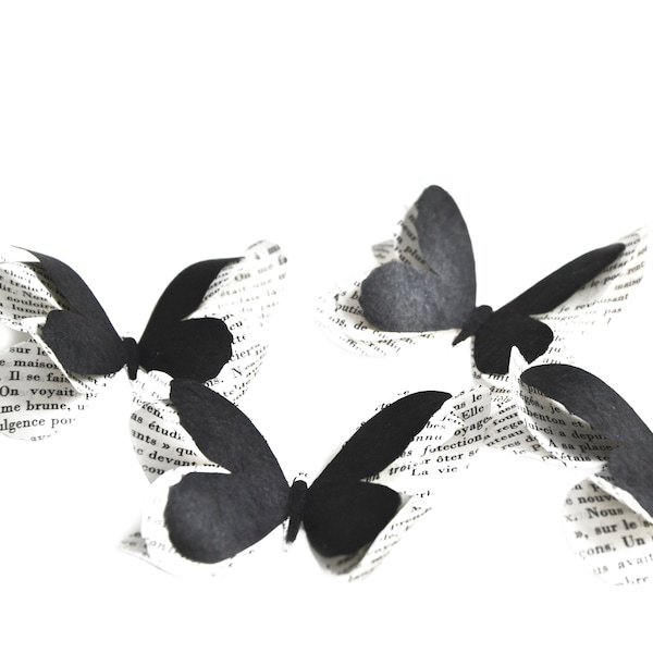 Paper butterflies for dark wedding themes, gothic home decorations, creepy cute decorations for Halloween Party
