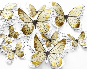 Paper butterflies for fairy baby shower, table centerpiece for enchanted forest theme wedding, butterfly themed birthday, nursery wall decor
