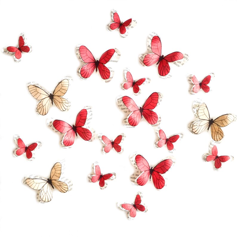 3d paper butterflies for fairy theme birthday, enchanted forest wedding decorations, girl baby shower table decor, pink tea party props image 9