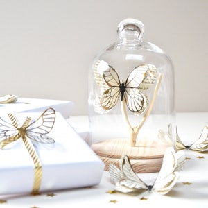 Paper butterflies for fairy birthday party, enchanted forest decor, sweetheart table centerpiece, butterfly decorations for baby shower white & gold