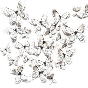 Farfalle di carta bianca | Decorazione per la cameretta della neonata, matrimonio boho e rustico, compleanno magico, centrotavola elegante