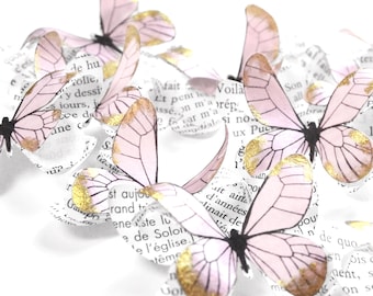 Fairy-themed girls bedroom decorations  | Handmade paper butterflies for secret garden nursery