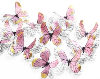 Paper butterflies for enchanted garden themed baby shower, fairy first birthday party decorations, table centerpieces for weddings