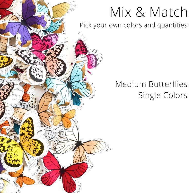 Medium paper butterflies, Mix Match, enchanted forest decorati Medium paper butterflies, Mix Match, enchanted forest decorati