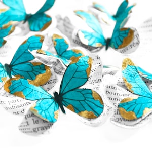 Piccole farfalle di carta per decorazione matrimonio, decorazione murale boho per la cameretta della bambina, decorazione tavola cinquantesimo compleanno