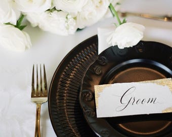 Blank wedding PLACE CARDS thank you gift name TAGS fairycore princess birthday table decor bridal shower vintage style garden party