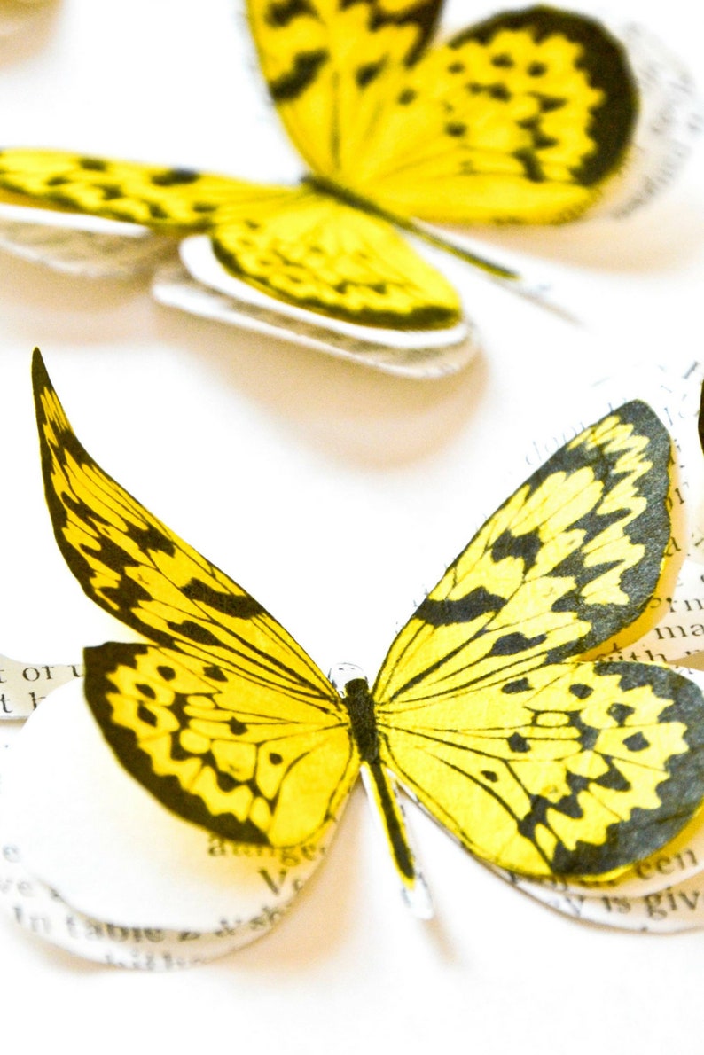 Yellow Butterfly Decorations For Woodland Fairy Birthday Etsy