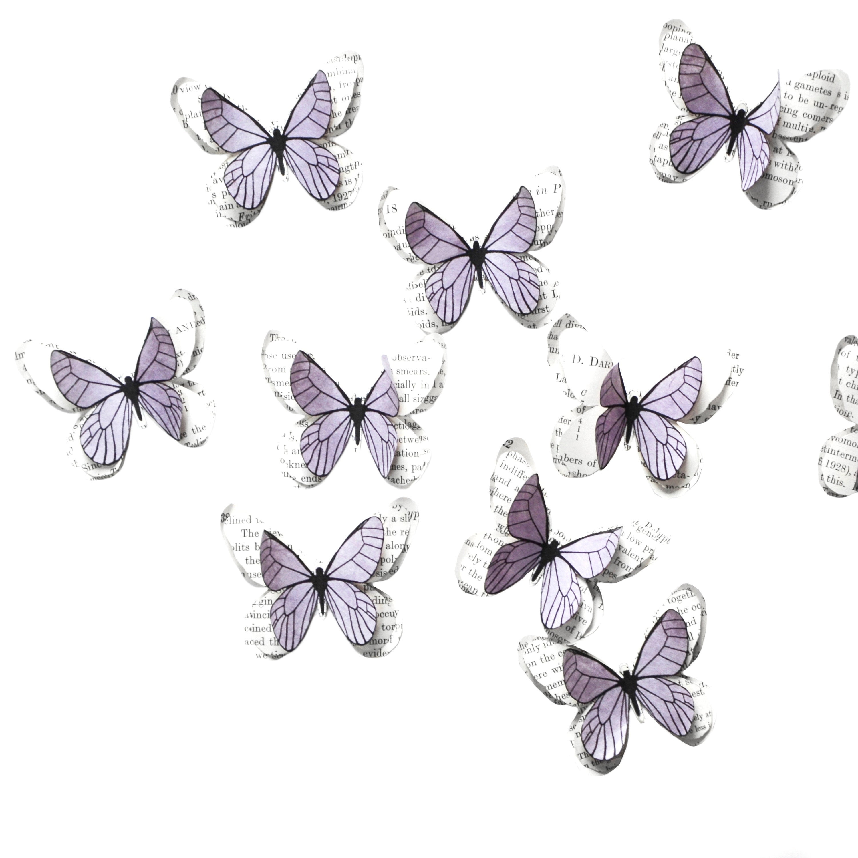 Papillons en Papier Lilas, Décoration de Mariage Bohème Chic et Vintage, Décorations Murales Chambre