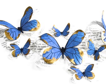 Paper butterflies for fairy first birthday, bookstagram props, 3d butterflies for enchanted forest wedding decor, table centerpieces