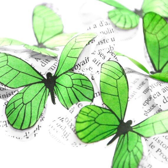 3d Green Paper Butterflies For Enchanted Forest Nursery Fairy Room Decor Princess Bedroom Decorations Woodland Birthday Party Decorating