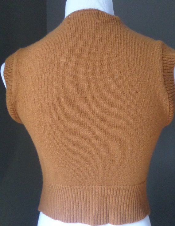 Tan Suede and Knit Women's VEST, Medium - image 4