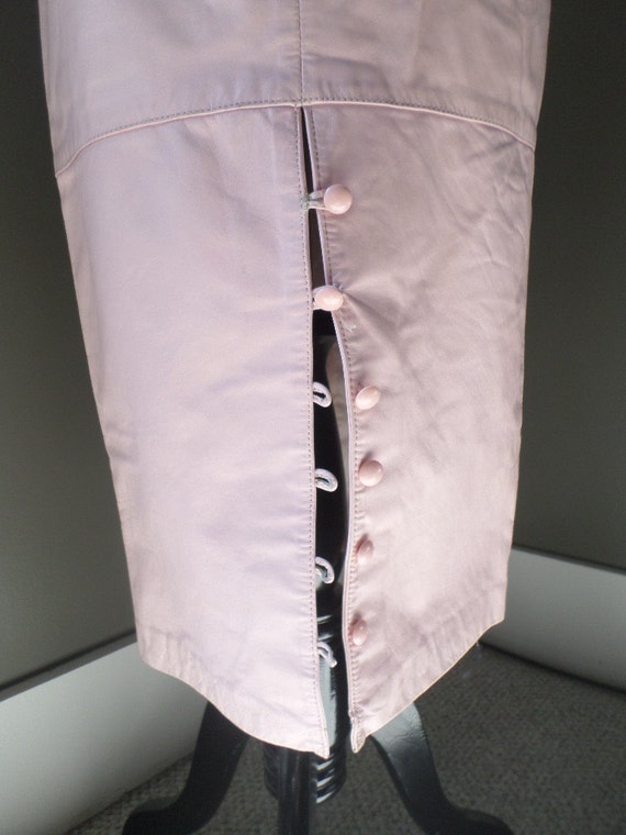 Pale Pink Leather Skirt, Small - image 4