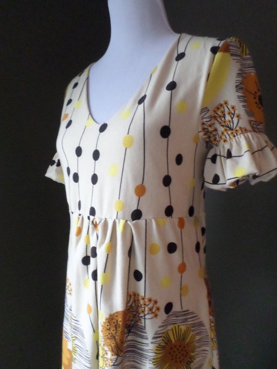 1970s Floral Printed DRESS, Medium - image 4