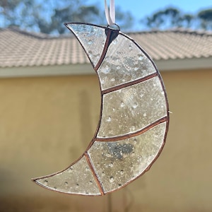 Stained glass crescent moon