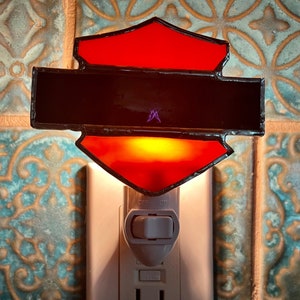 Harley-Davidson stained glass night light