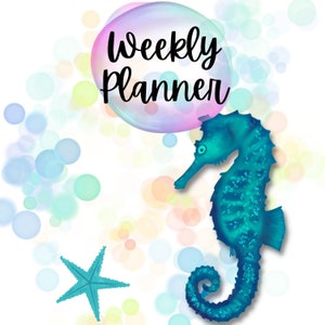 Seahorse Weekly Planner - Digital Download PDF