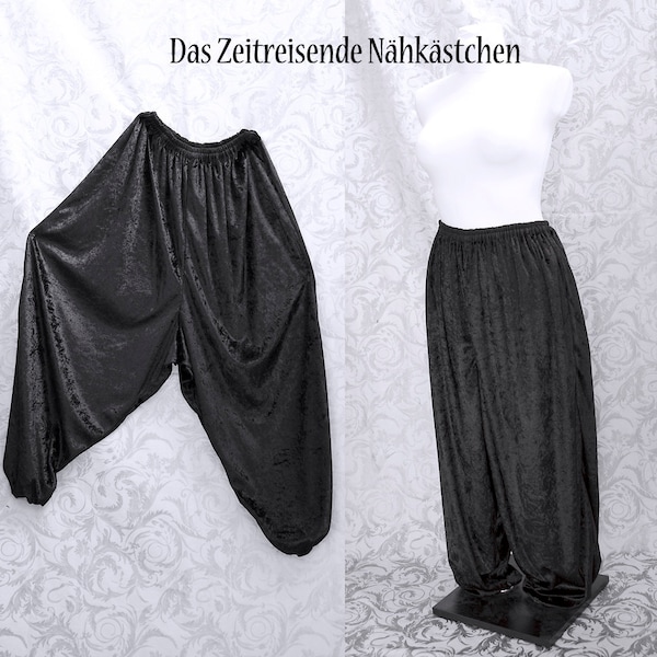 Pluderhose, Haremshose, Gothic, Wave, 80er - Samt, Pannesamt