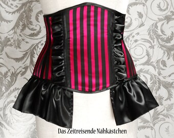 Corset, Underbust corset, waist cincher, with stripes and skirts, Cosplay, Maeve - Westworld