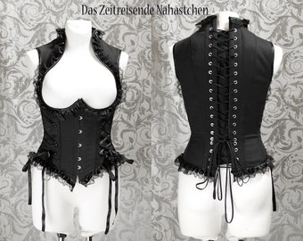 Corset, vest corset, bust-free, gothic, victorian, steampunk, renaissance, medieval, wench, pirate - custom size available!