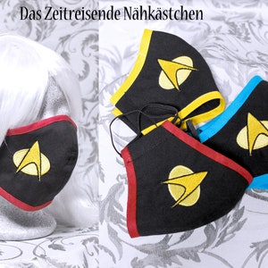 Gezichtsmasker, stoffen masker, geïnspireerd op sciencefiction, The Next Generation, verschillende maten en kleuren, met neusbeugel