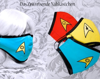 Face mask, cloth mask, klingon symbol, Star Trek, different sizes and designs, with nose wire
