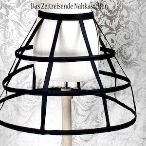 Short hoop skirt, cage hoop skirt, Crinoline, black