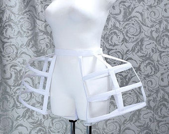 White tulle cheap cage skirt