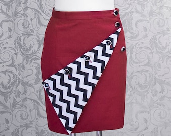Skirt, red, Mini-Skirt, Pencil skirt, Couture, inspired by " Twin Peaks "