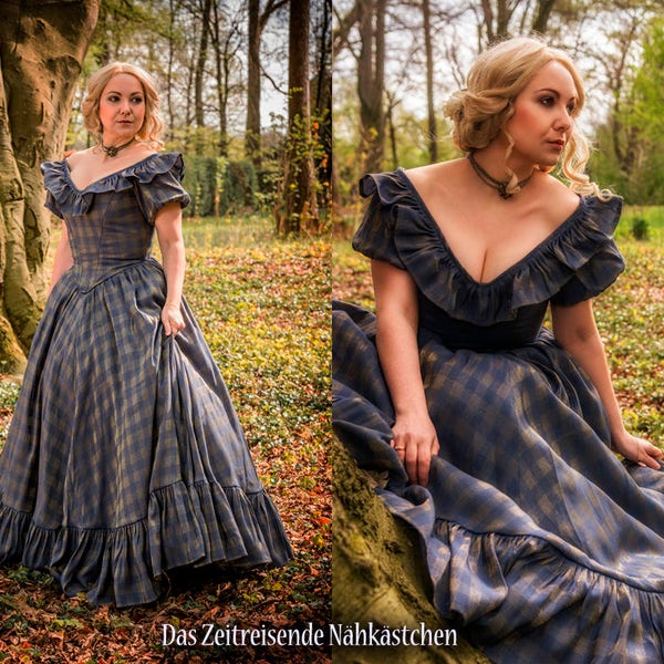 Robe de bal victorienne, robe crinoline, robe Sissi, Biedermeier - article unique taille 36/38