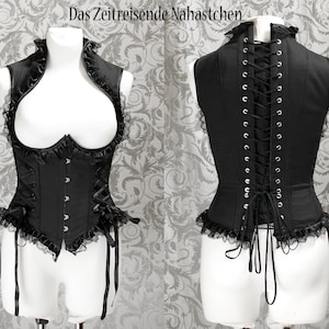 Corset, vest corset, bust-free, gothic, victorian, steampunk, renaissance, medieval, wench, pirate - custom size available!