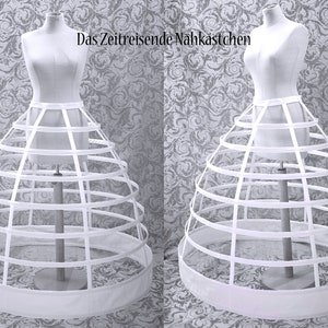 Long hoop skirt, cage hoop skirt, Crinoline, Victorian, made to measure, all colours possible