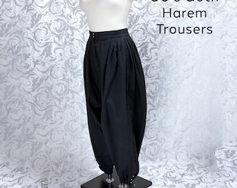 80s Harem Pants in Oldschool Deathrocker Style – Handmade, Custom Fit, TradGoth, Unisex, Cotton Blend, Festival & Everyday Wear