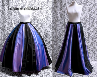 Long skirt - 12 panels, black with contrasting colour (to your choice). Gothic, Mediaval, Renaissance, Fantasy, Victorian, Bridal