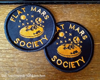 Patch, Aufnäher "Flat Mars Society", NASA, Fun, Satire