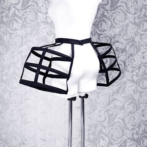 Pocket hoops, Panier, Cage hoop skirt, cage crinoline, black image 2
