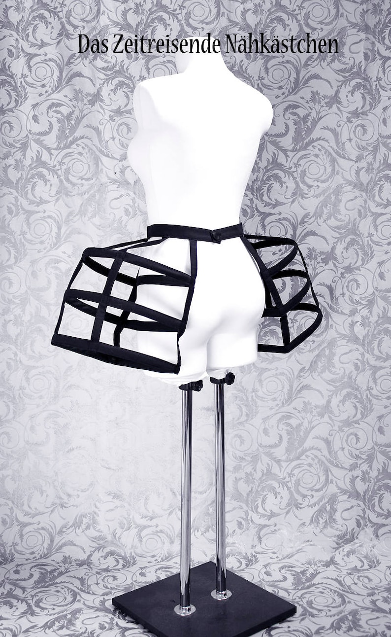 Pocket hoops, Panier, Cage hoop skirt, cage crinoline, black image 2