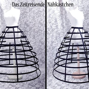 Long hoop skirt, cage hoop skirt, Crinoline, Victorian, made to measure, all colours possible