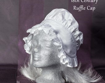18世紀フランス製フリル付き帽子 - ボンネット「メアリー」 - Etsy 日本