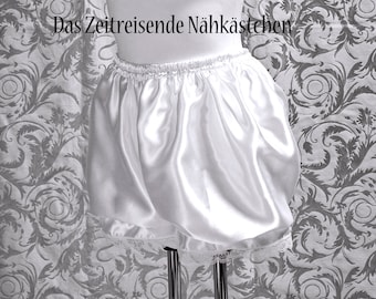 Lolita Bloomers, Unaussprechliche, Rüschenhose,  Regency, Sissi - kurze victorianische Unterhose weiß, Satin oder Baumwolle