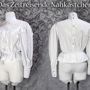 Victorian Blouse with insertion lace, Shirtwaist, edwardian bodice, Gibson Girl, Belle Epoque, Gothic, Cosplay, LARP History Bounding