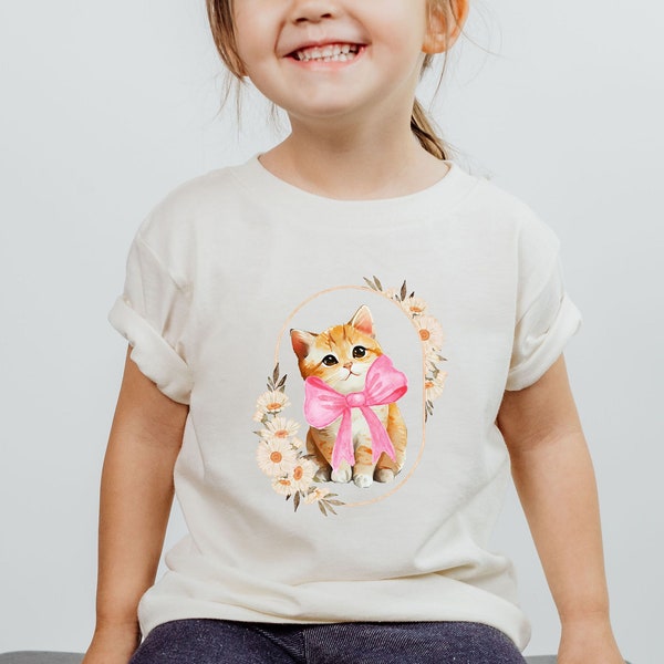 Coquette Kitten Shirt, Coquette Toddler Shirt, Kitten Toddler Shirt, Short Sleeve Tee
